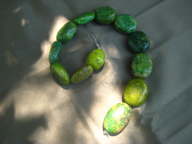 Green Turquoise Beads Strand wholeness, communication and spiritual expansion 3336